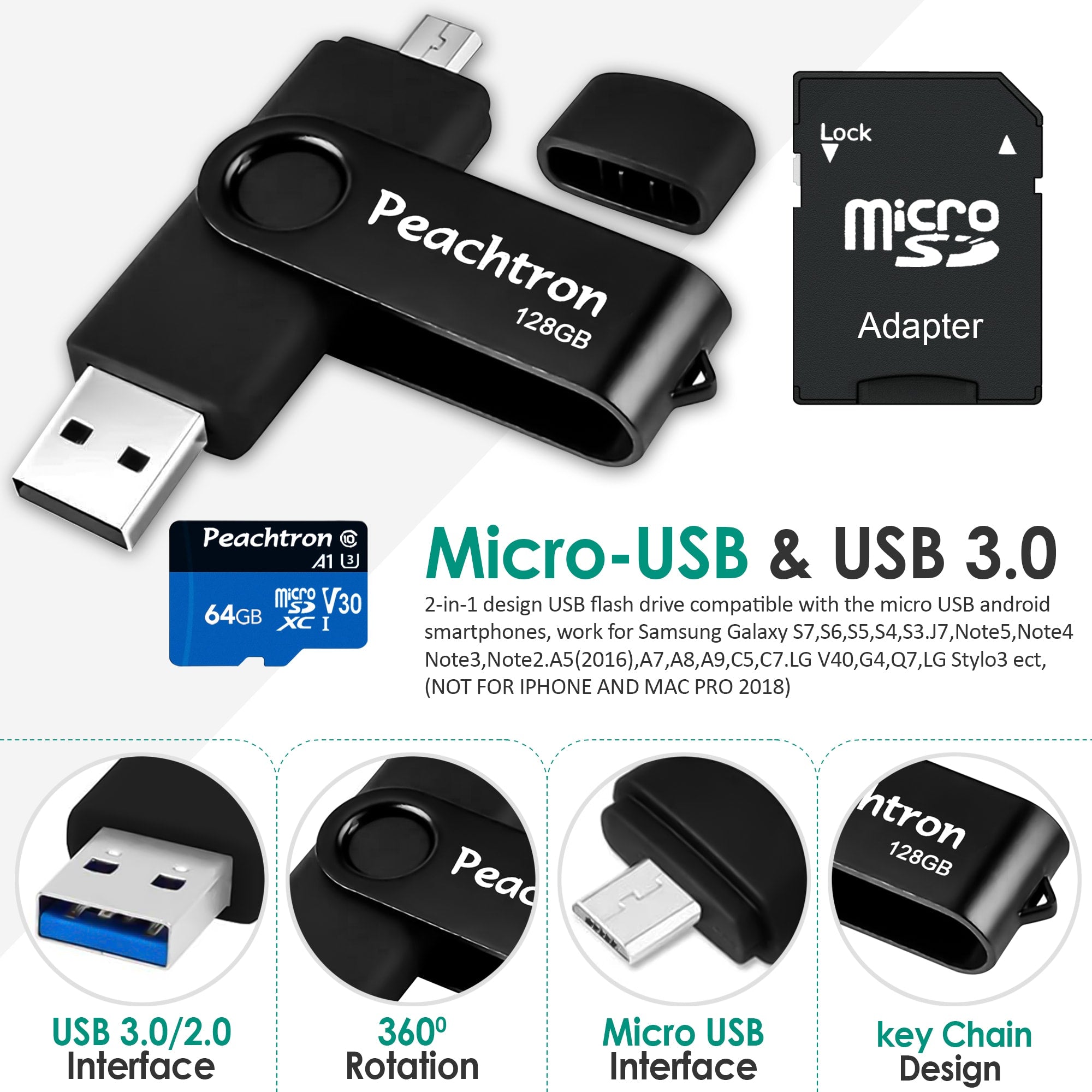 2-IN-1 USB FLASH DRIVE AND 64GB COMBO –